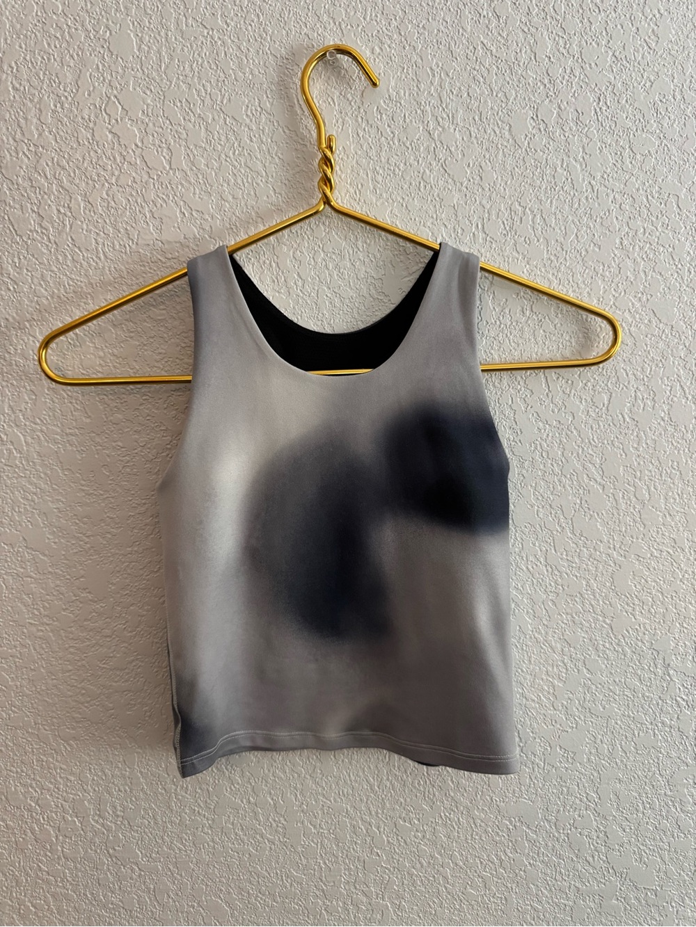 Athletic Works Grey Black Tie-Dye Tank Top